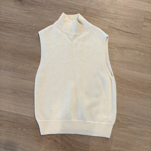 Lili Sidonio Anthropologie sleeveless sweater mock neck cream small - Picture 1 of 8